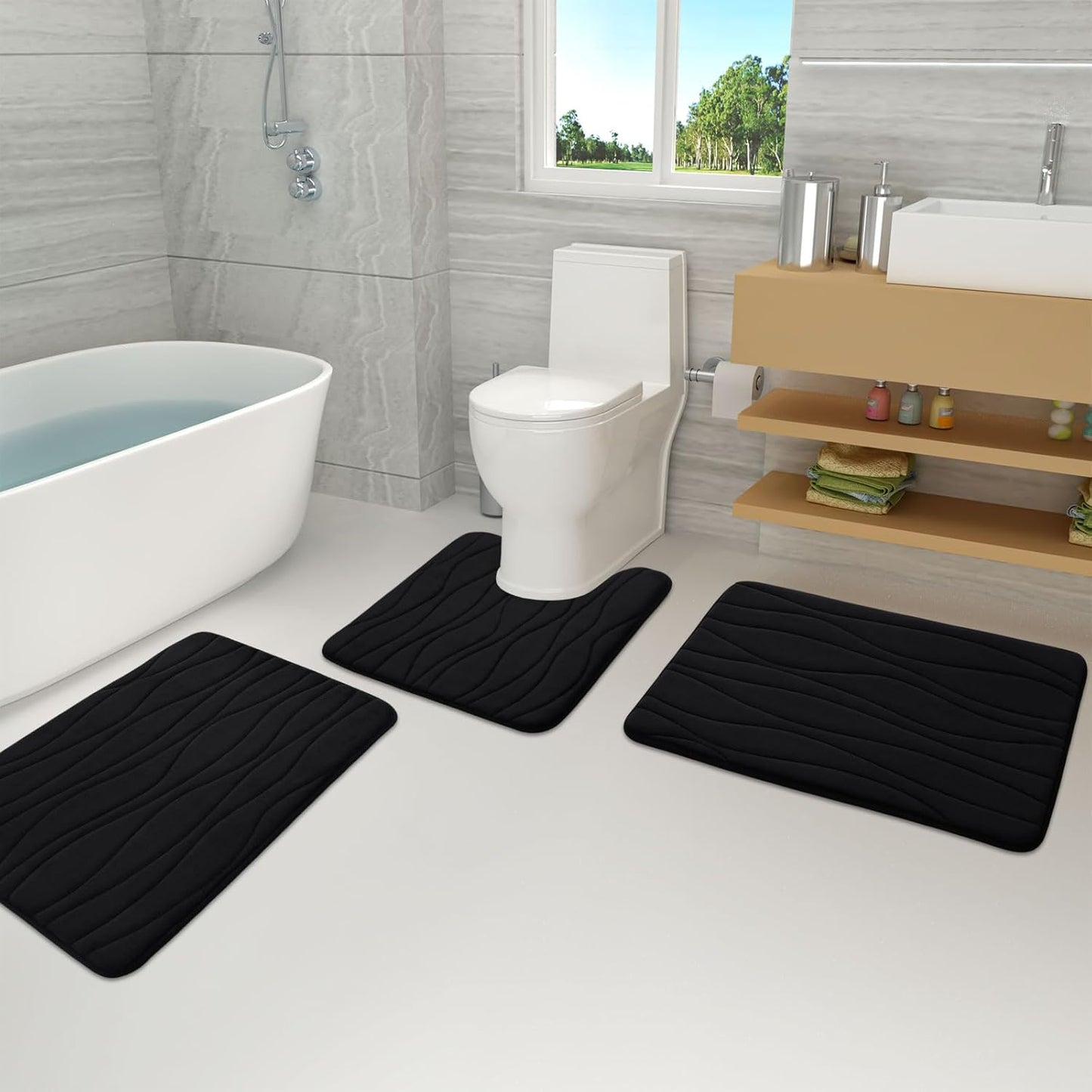 Ultra Soft Memory Foam Bath Mat (24x16) | Non-Slip, Quick Dry, Machine Washable Rug
