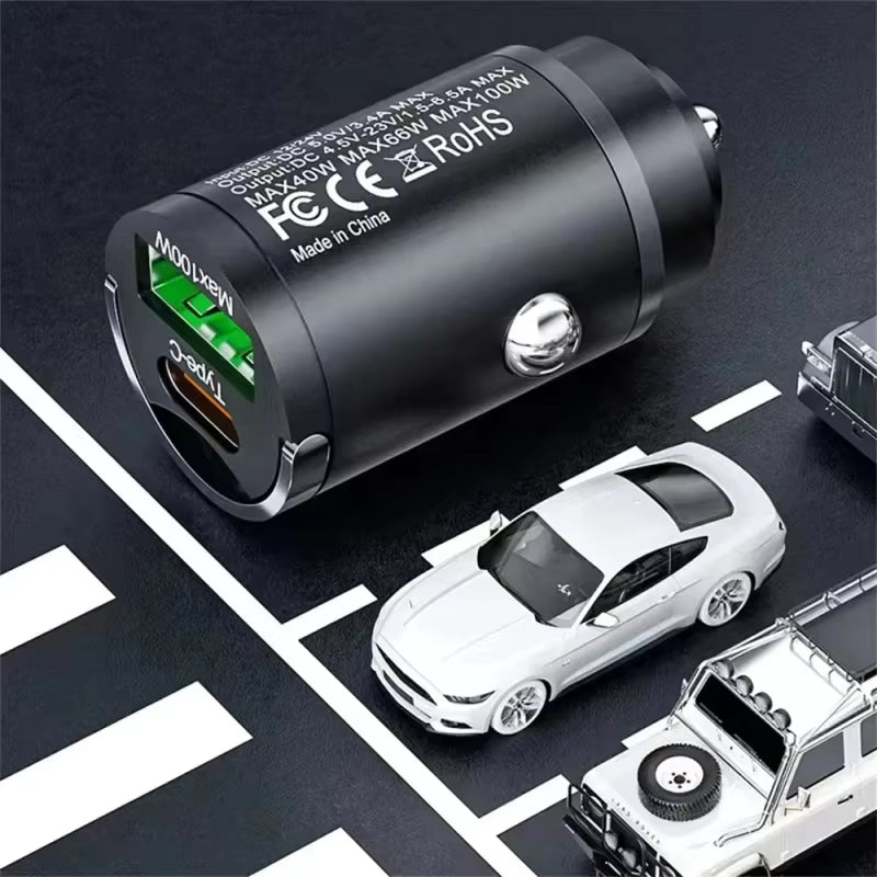 100W Mini Car Charger — Fast, Hidden, Powerful