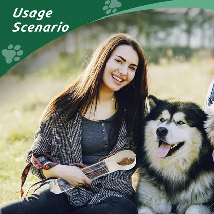 3-in-1 Dog Travel Water Bottle & Food Dispenser | Leak-Proof Portable Feeder with Poop Bag Holder