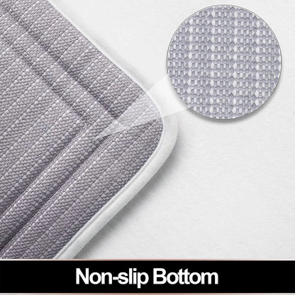 Luxury Memory Foam Bathroom Mats, Non-Slip Bathmat Set, White, 16” X 24"