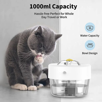 Smart Motion Sensor Cat Water Fountain | Wireless Battery Operated Dispenser (Auto-On/Off)
