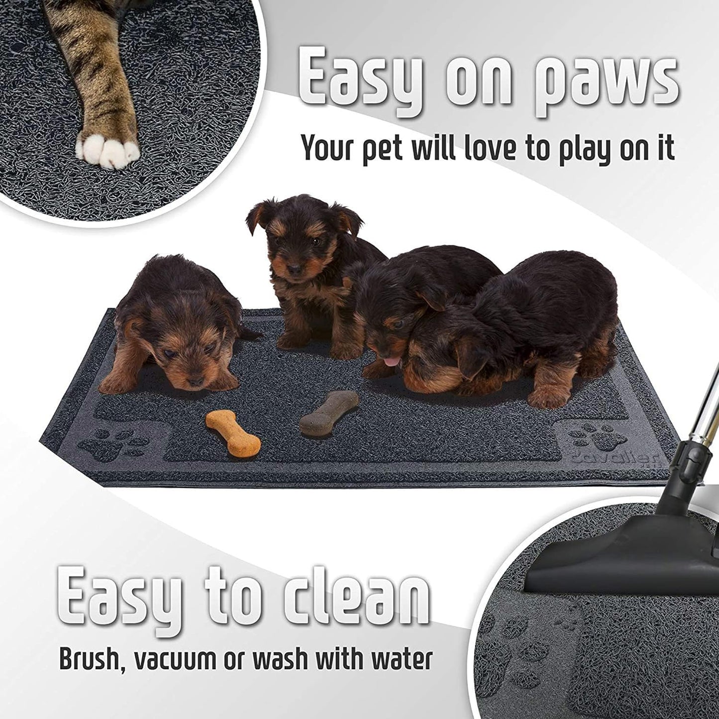 Non-Slip Silicone Pet Food Mat | Waterproof Absorbent Feeding Tray with Cute Paw Design