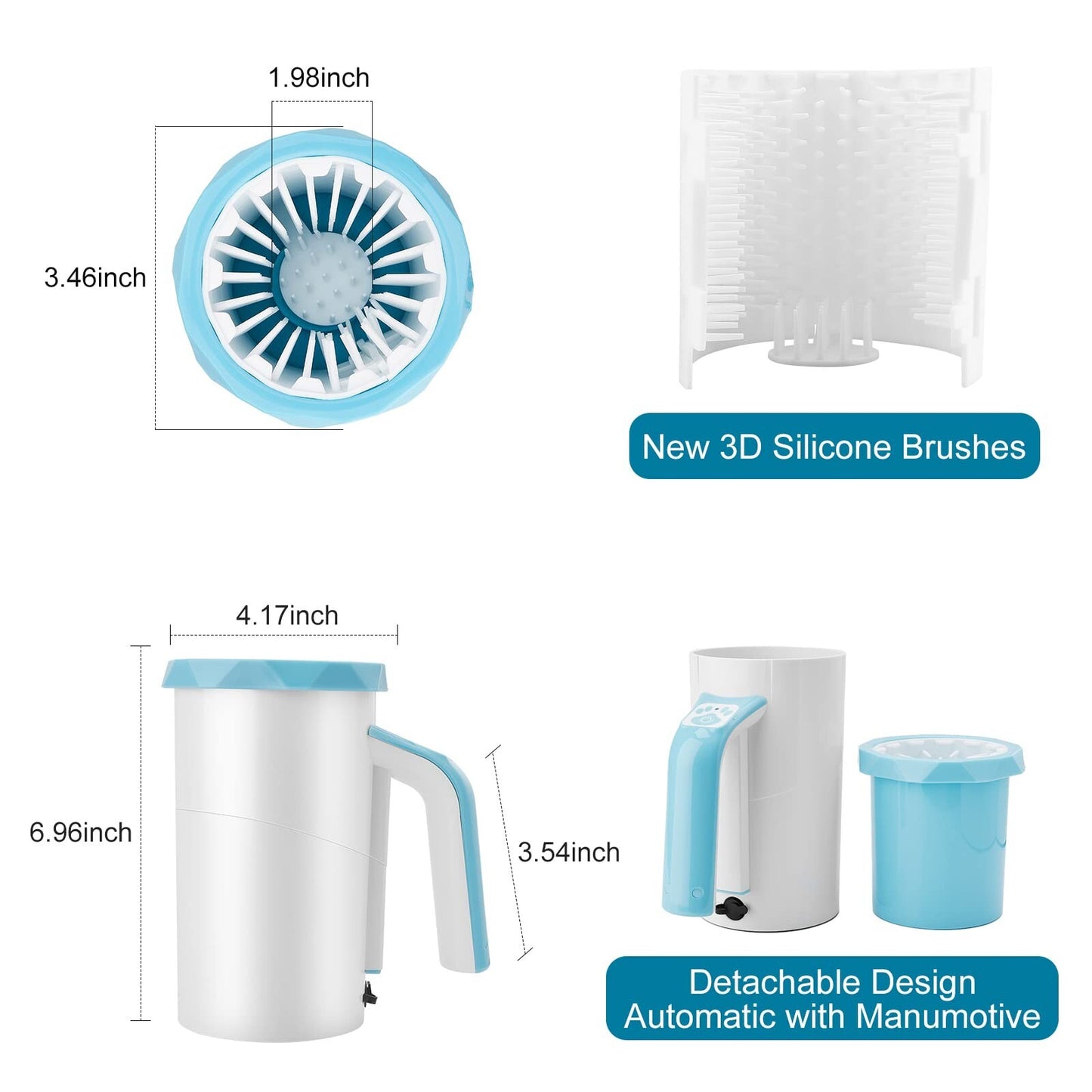 Automatic Dog Paw Cleaner Cup | 7.4V High-Power Rechargeable Foot Washer with Soft Silicone Brush