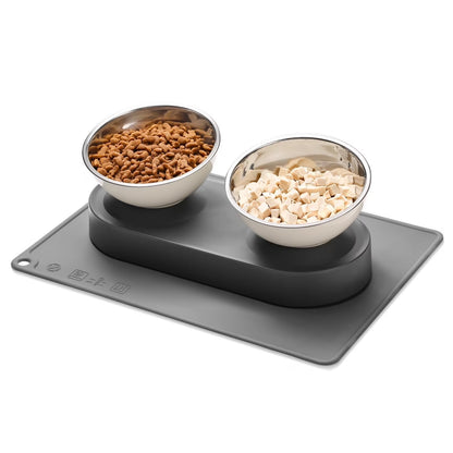 The "Anti-Vomit" Elevated Bowl Set (Stainless Steel)