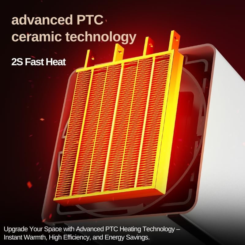 Low Watt Mini Desktop Heater | PTC Ceramic Instant Personal Space Warmer (Tip-Over Safety)