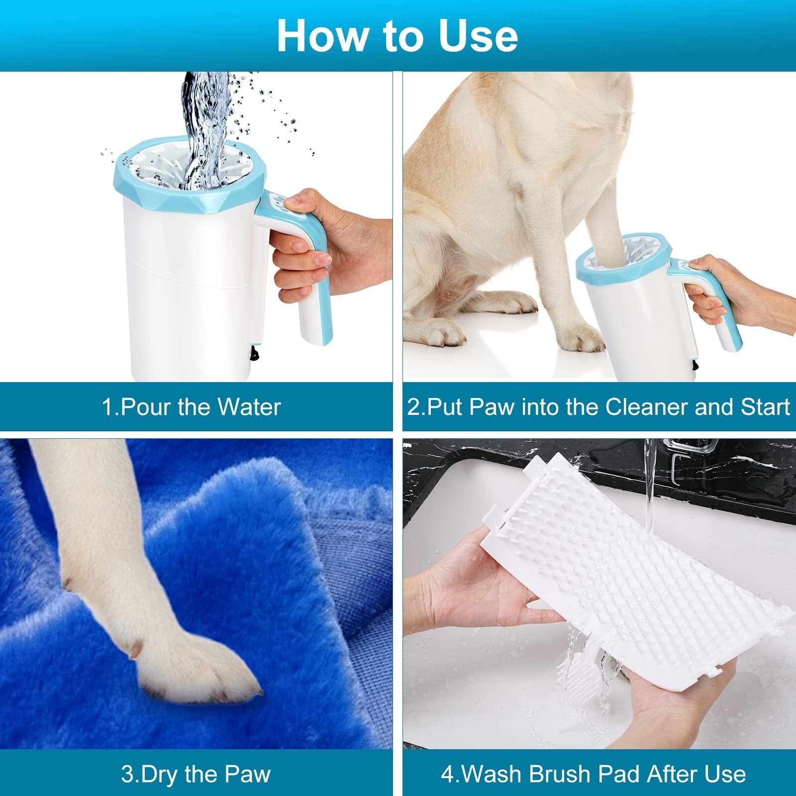 Automatic Dog Paw Cleaner Cup | 7.4V High-Power Rechargeable Foot Washer with Soft Silicone Brush