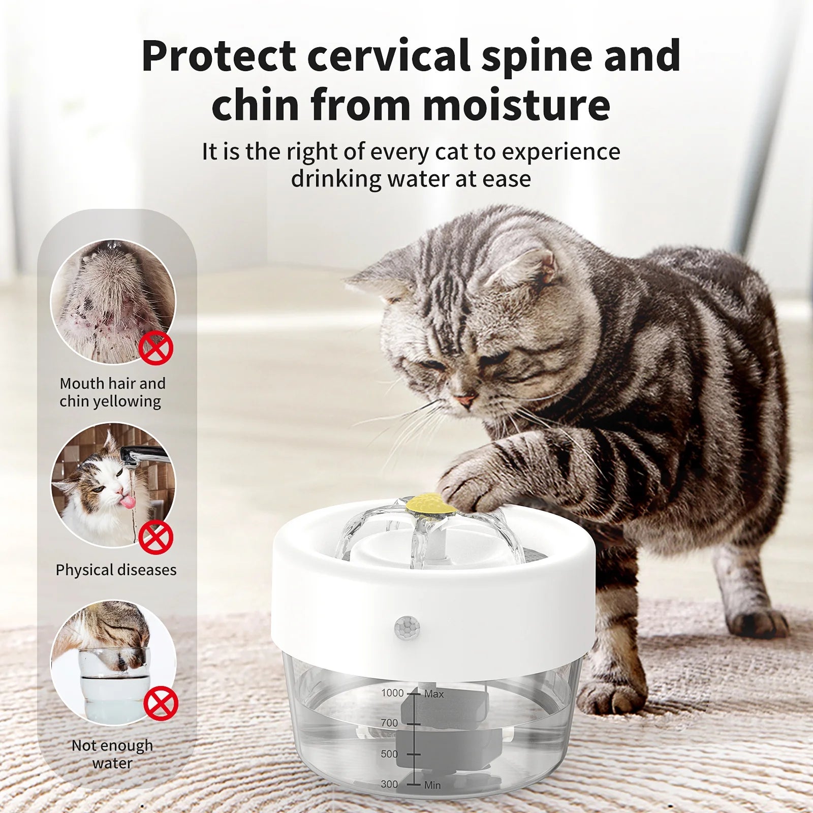 Smart Motion Sensor Cat Water Fountain | Wireless Battery Operated Dispenser (Auto-On/Off)