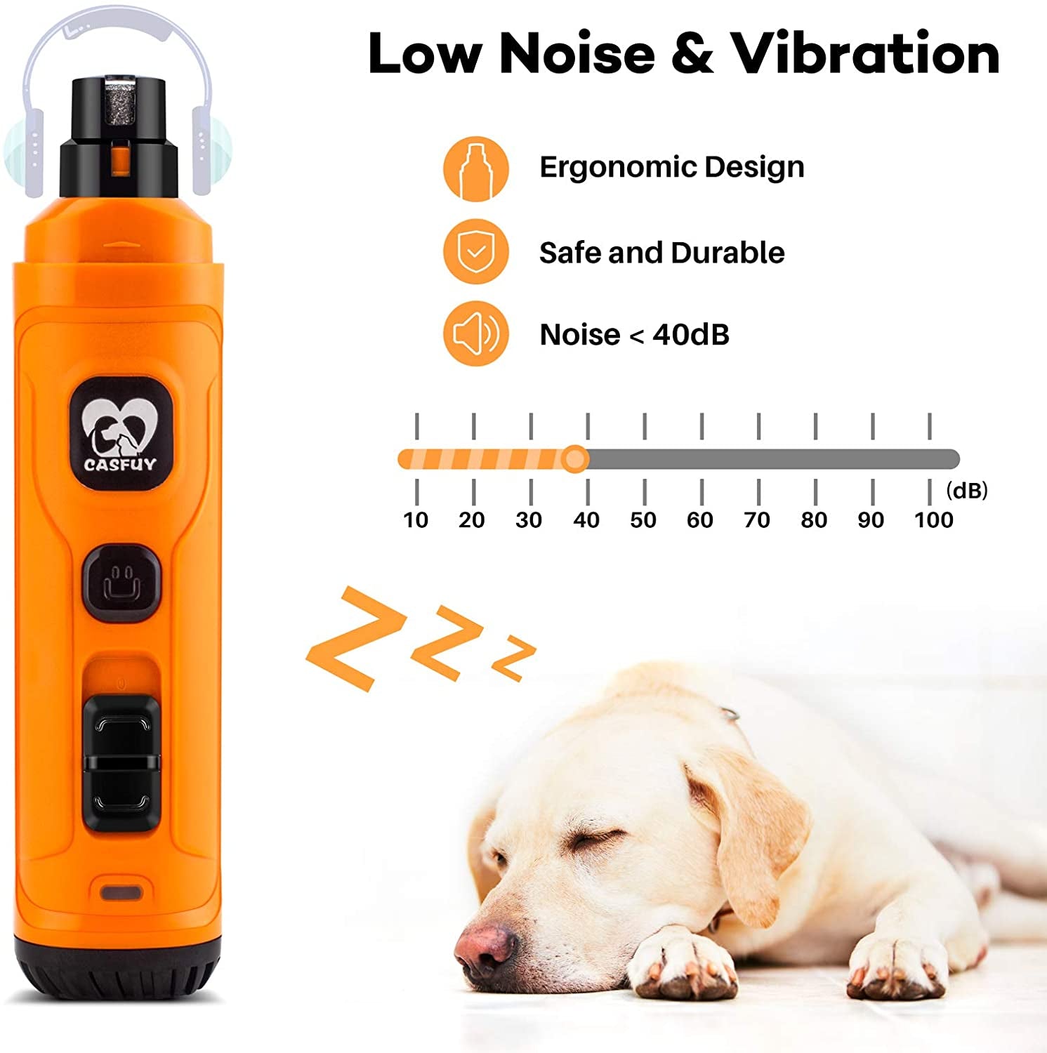 Upgraded Dog Nail Grinder with Dual LED Lights | Quiet 2-Speed Electric Trimmer for Safe Grooming