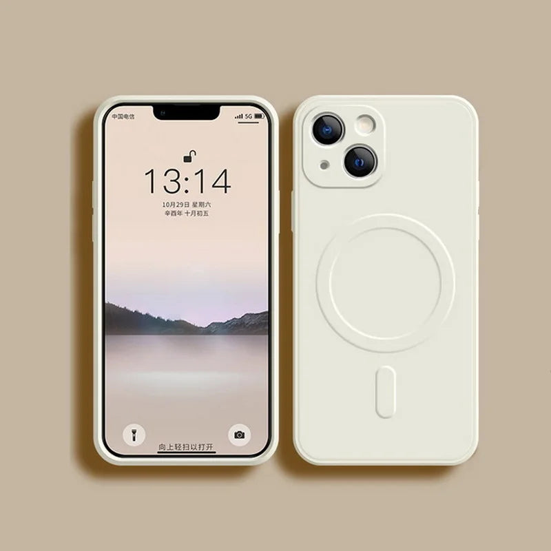 Liquid Silicone Shockproof Case for Iphone 17 16 15 14 13 12 11 Pro Max plus Phone Magnetic Wireless Charger for Magsafe Cover