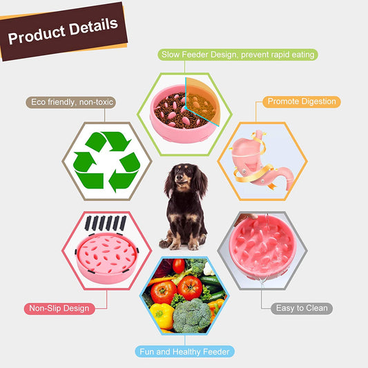 Anti-Gulping Slow Feeder Dog Bowl | Maze Puzzle Food Dish for Bloat Prevention & Healthy Digestion