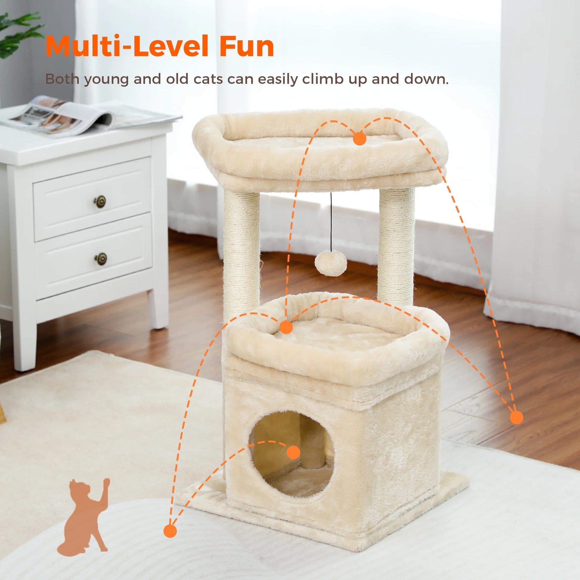 The "Cozy Corner" Compact Condo | Best for Kittens & Seniors (27")