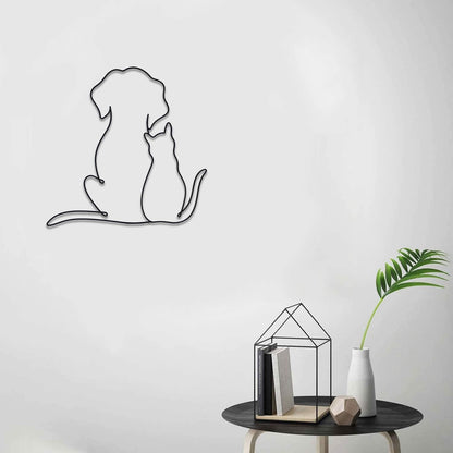 The "One-Line" Minimalist Dog Sculpture | 3D Metal Wall Art