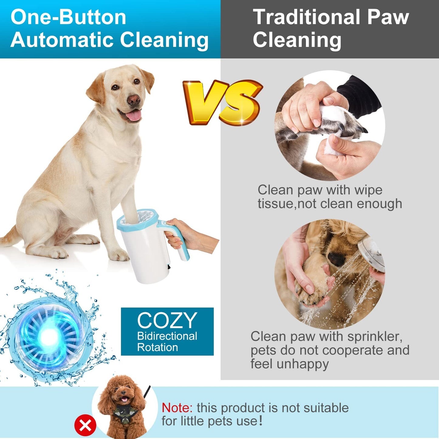 Automatic Dog Paw Cleaner Cup | 7.4V High-Power Rechargeable Foot Washer with Soft Silicone Brush