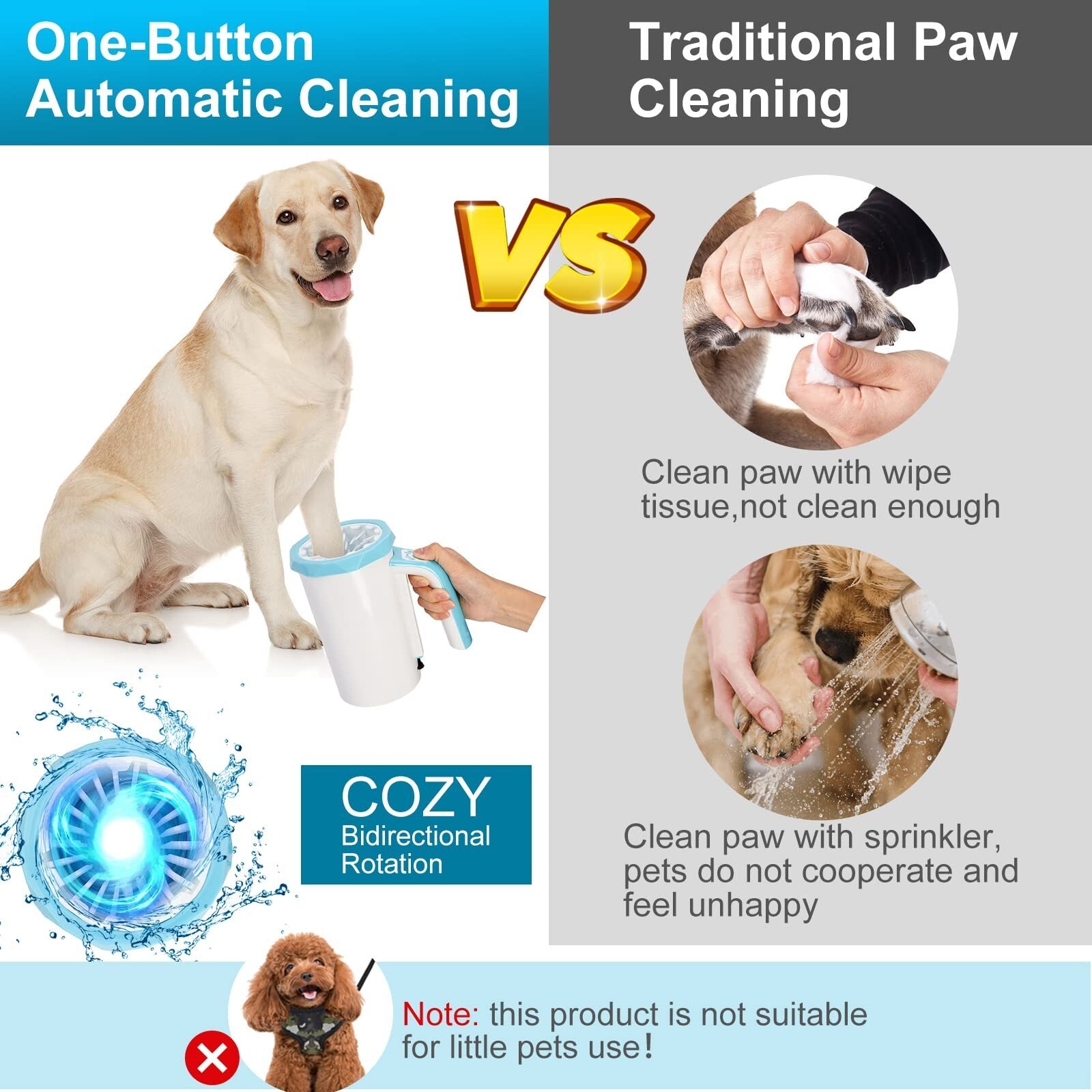 Automatic Dog Paw Cleaner Cup | 7.4V High-Power Rechargeable Foot Washer with Soft Silicone Brush
