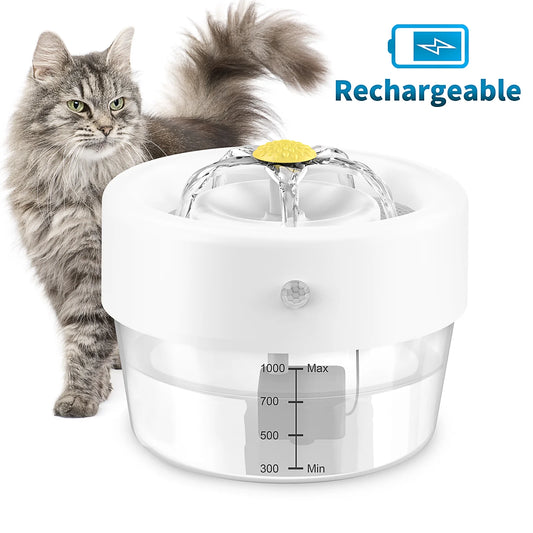 Smart Motion Sensor Cat Water Fountain | Wireless Battery Operated Dispenser (Auto-On/Off)