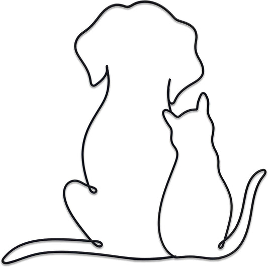 The "One-Line" Minimalist Dog Sculpture | 3D Metal Wall Art