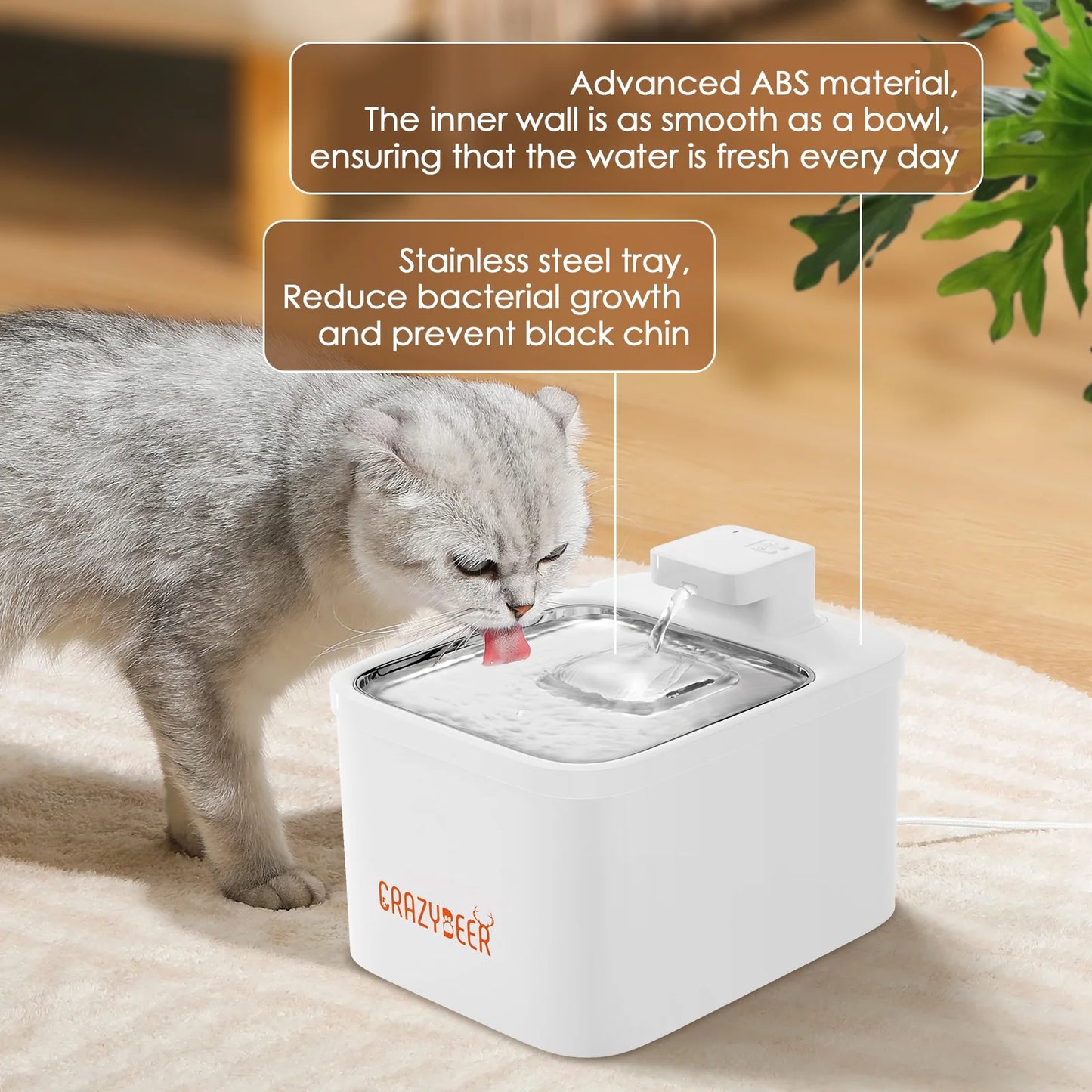 Cord-Free 4L Stainless Steel Cat Water Fountain | Battery Operated Wireless Dispenser (3600mAh)
