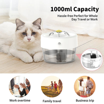 Smart Motion Sensor Cat Water Fountain | Wireless Battery Operated Dispenser (Auto-On/Off)