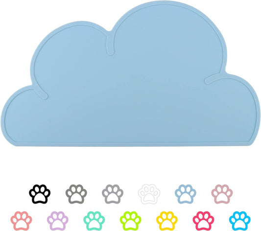 Cute Cloud Silicone Pet Food Mat | Waterproof Non-Slip Feeding Pad (Mess-Free)