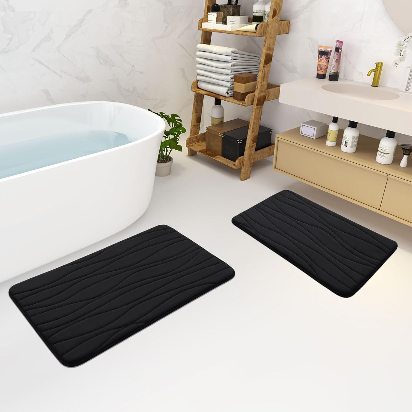 Ultra Soft Memory Foam Bath Mat (24x16) | Non-Slip, Quick Dry, Machine Washable Rug