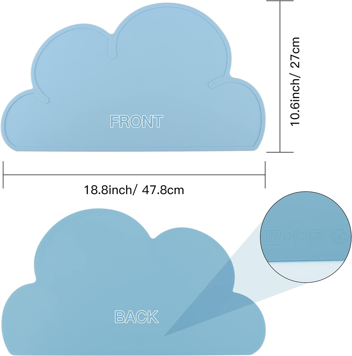Cute Cloud Silicone Pet Food Mat | Waterproof Non-Slip Feeding Pad (Mess-Free)