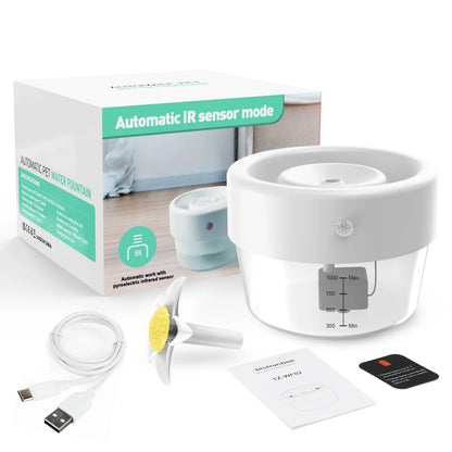 Smart Motion Sensor Cat Water Fountain | Wireless Battery Operated Dispenser (Auto-On/Off)