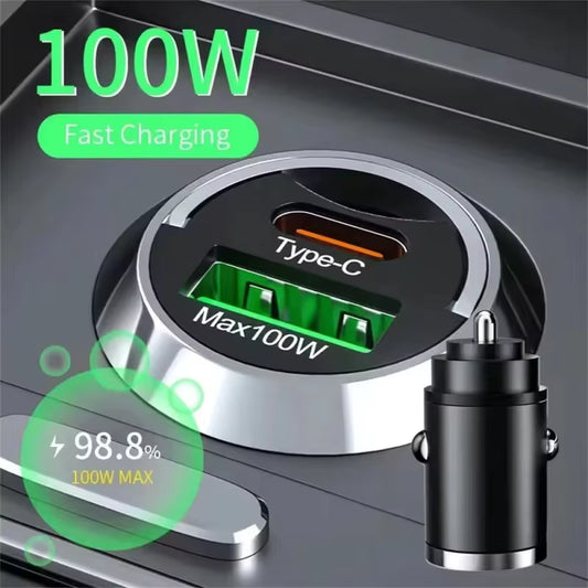 100W Mini Car Charger — Fast, Hidden, Powerful