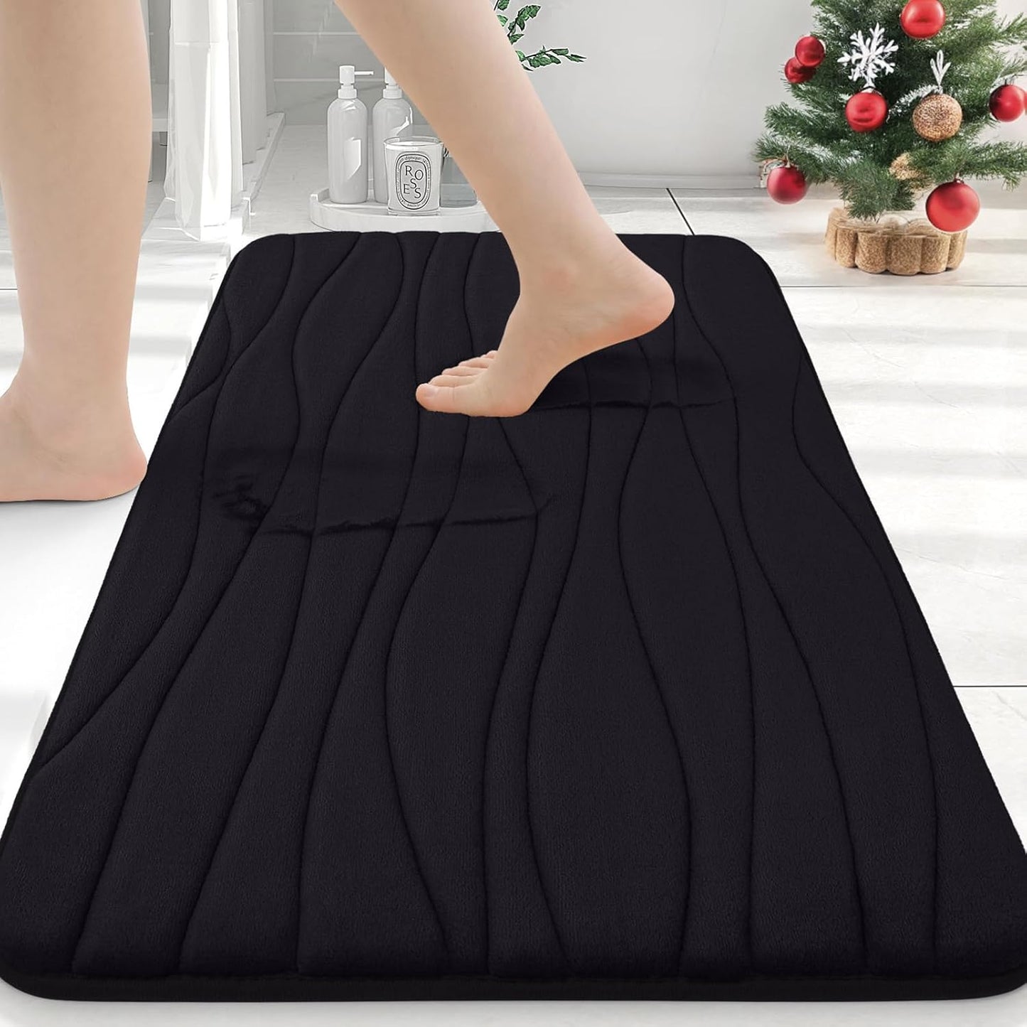 Ultra Soft Memory Foam Bath Mat (24x16) | Non-Slip, Quick Dry, Machine Washable Rug