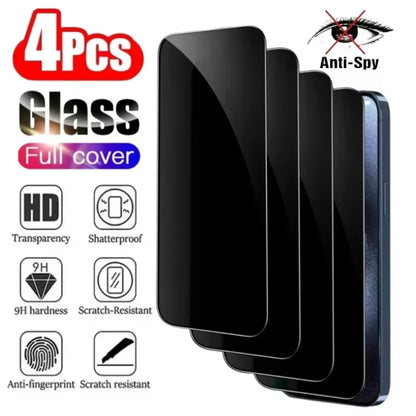 4-Pack Privacy Tempered Glass for iPhone 17 / 17 Pro / 17 Pro Max