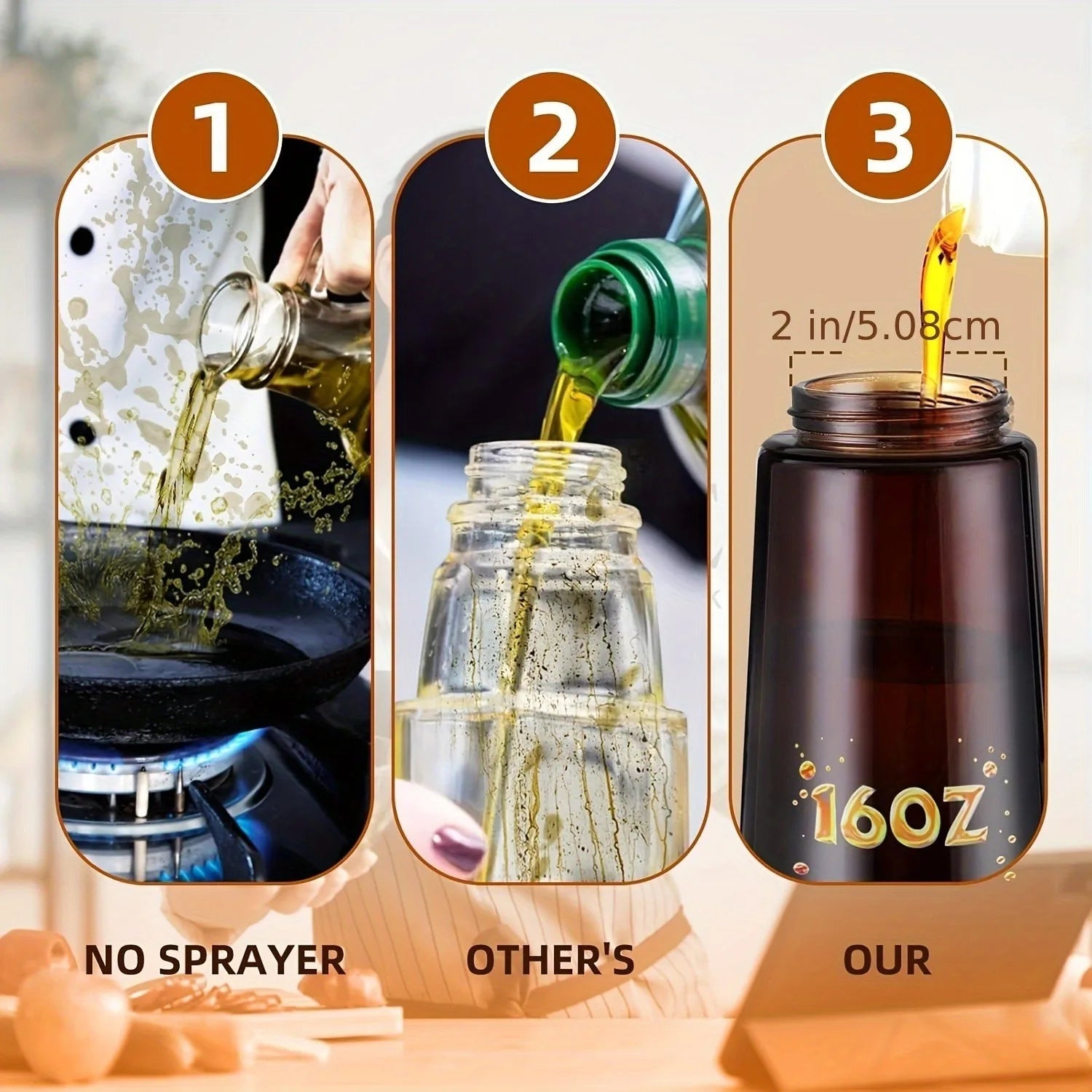 The "Sunblock" for Your Olive Oil | Aesthetic Amber Glass Sprayer & Dispenser (470ml)