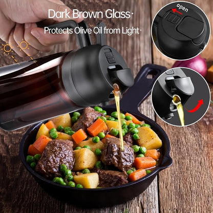 The "Sunblock" for Your Olive Oil | Aesthetic Amber Glass Sprayer & Dispenser (470ml)