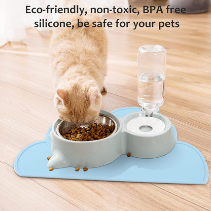 Cute Cloud Silicone Pet Food Mat | Waterproof Non-Slip Feeding Pad (Mess-Free)