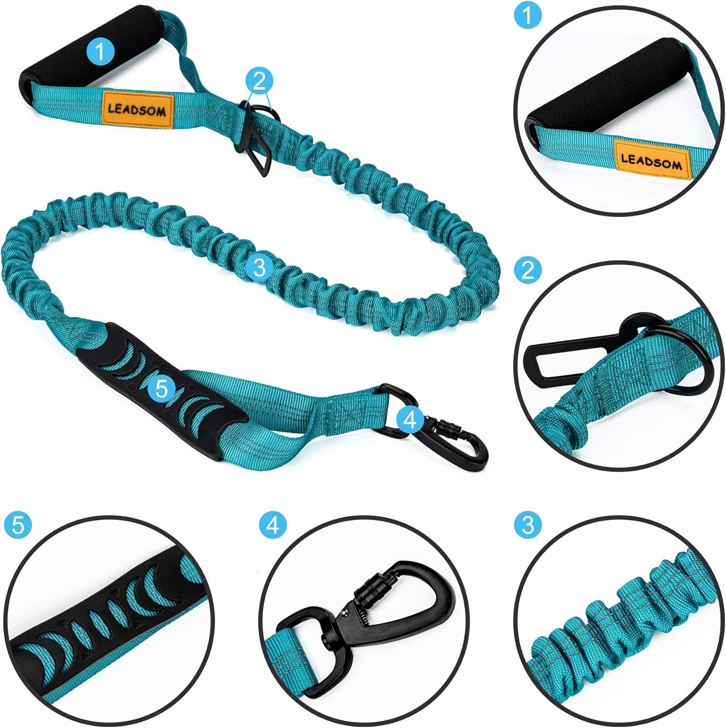 Tactical Bungee Control Leash | Reflective & Dual Handle