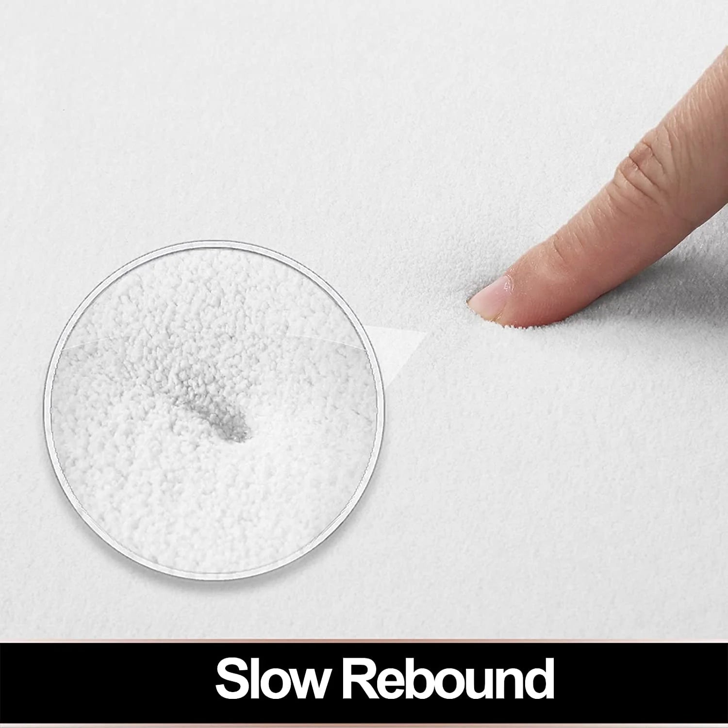 Luxury Memory Foam Bathroom Mats, Non-Slip Bathmat Set, White, 16” X 24"