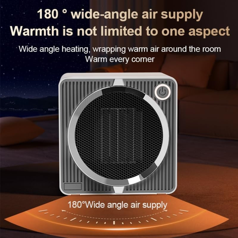Low Watt Mini Desktop Heater | PTC Ceramic Instant Personal Space Warmer (Tip-Over Safety)