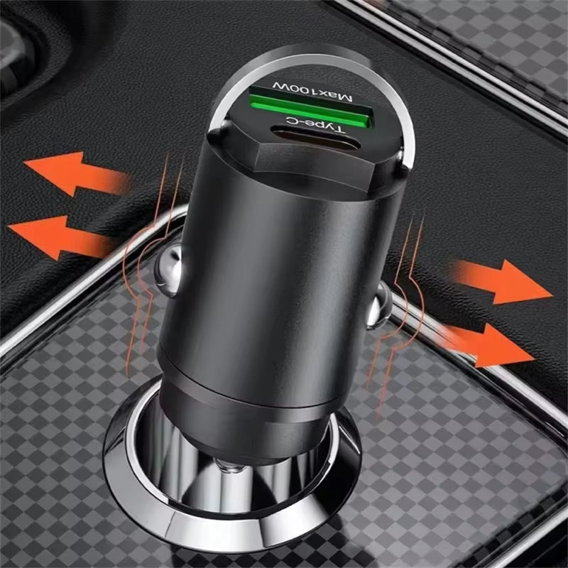 100W Mini Car Charger — Fast, Hidden, Powerful