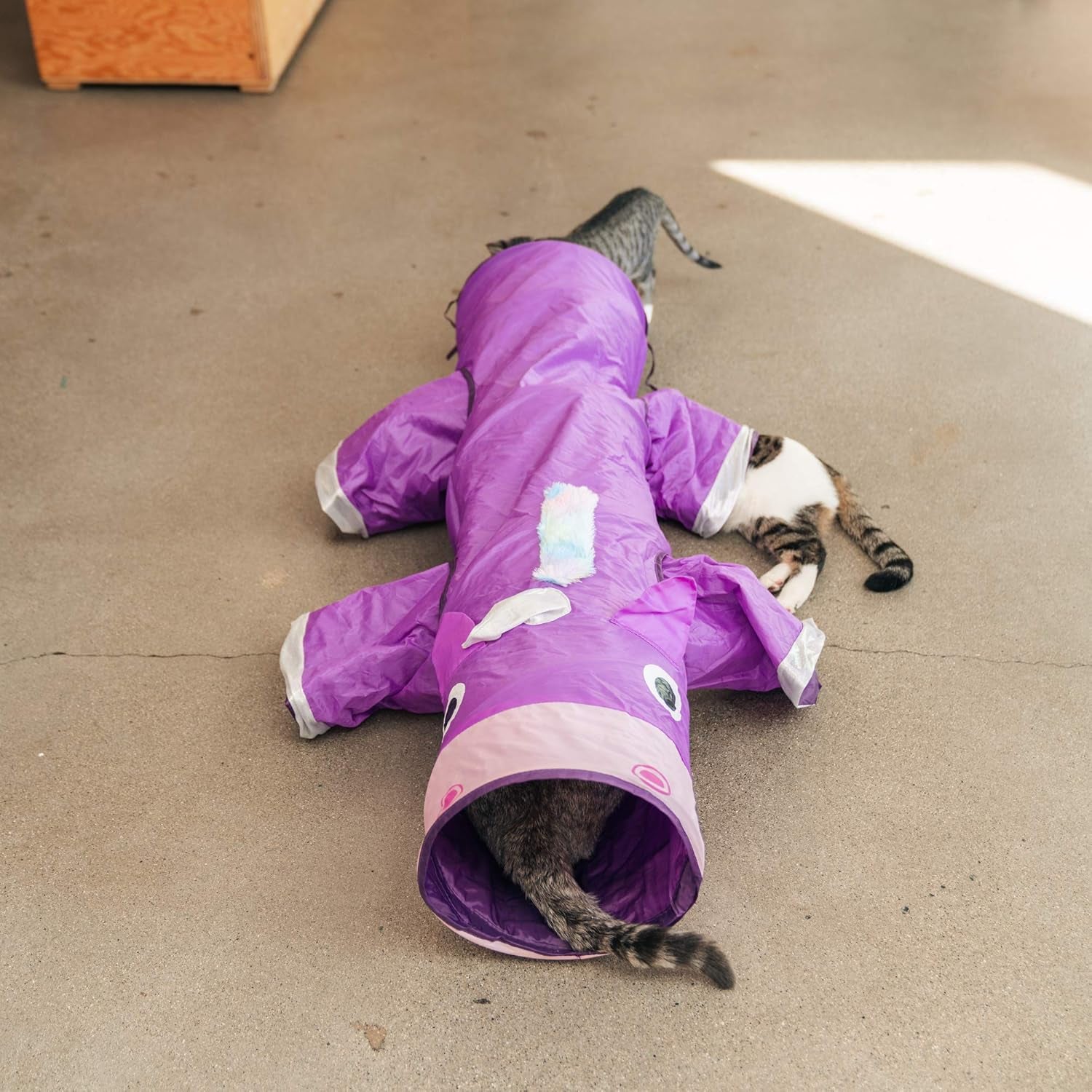 Magic Unicorn 5-Way Cat Tunnel | Interactive Crinkle Maze & Hideout for Multi-Cats & Rabbits