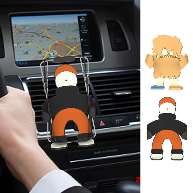 Cute Cartoon Gravity Car Phone Mount | Funny Monster & Anime Air Vent Holder | Auto-Grip Stand