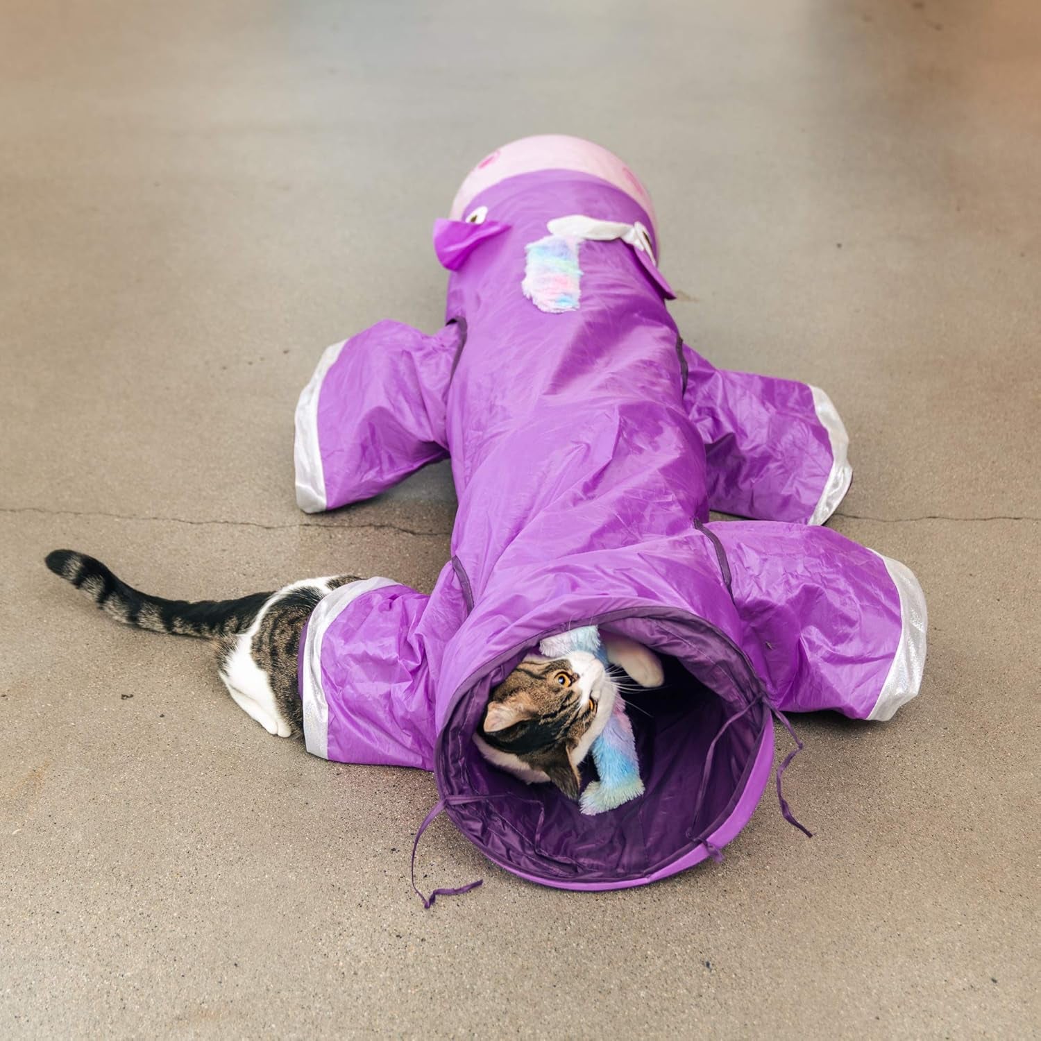 Magic Unicorn 5-Way Cat Tunnel | Interactive Crinkle Maze & Hideout for Multi-Cats & Rabbits