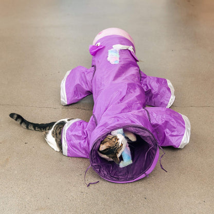 Magic Unicorn 5-Way Cat Tunnel | Interactive Crinkle Maze & Hideout for Multi-Cats & Rabbits