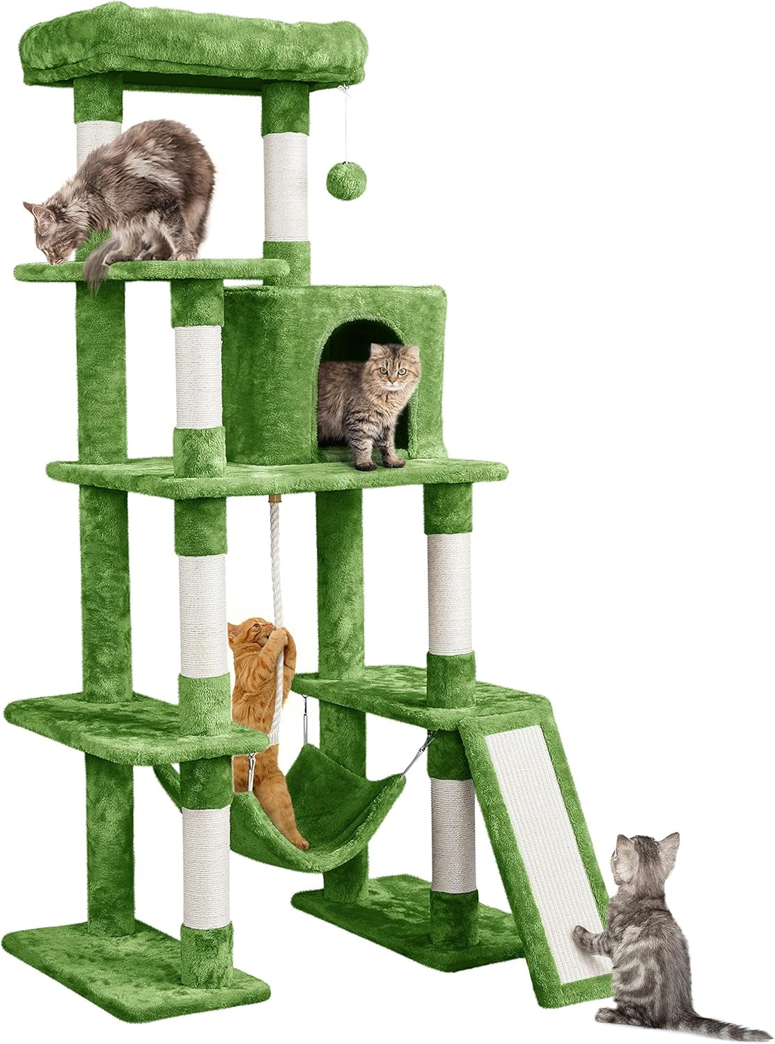 The "Cat Penthouse" 63" Tower | Ultimate 5-Tier Mansion