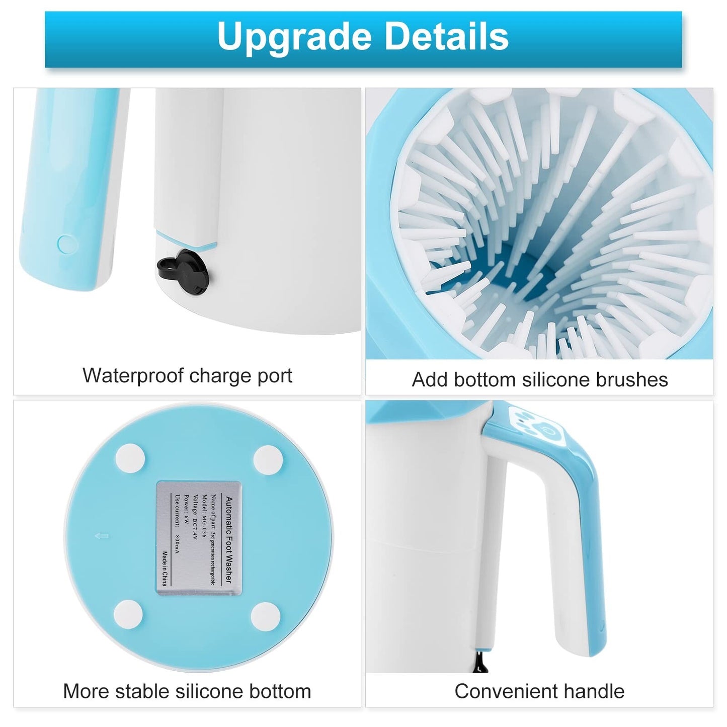 Automatic Dog Paw Cleaner Cup | 7.4V High-Power Rechargeable Foot Washer with Soft Silicone Brush