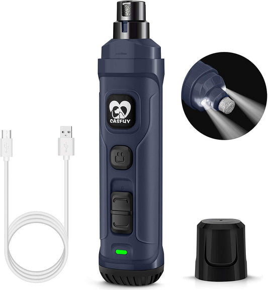 Upgraded Dog Nail Grinder with Dual LED Lights | Quiet 2-Speed Electric Trimmer for Safe Grooming