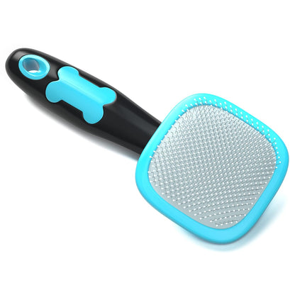 360° Rotating Slicker Grooming Brush | Massaging Deshedding Tool for Dogs & Cats (Blue)