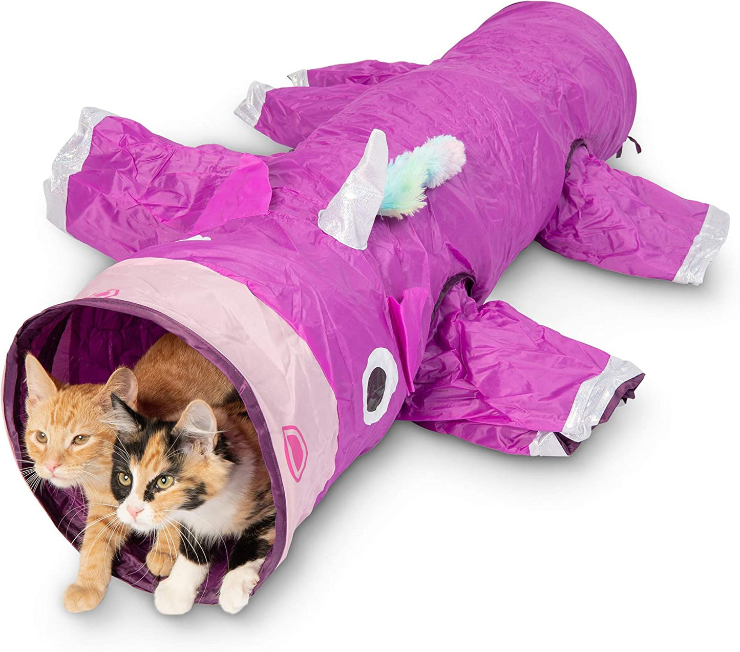 Magic Unicorn 5-Way Cat Tunnel | Interactive Crinkle Maze & Hideout for Multi-Cats & Rabbits
