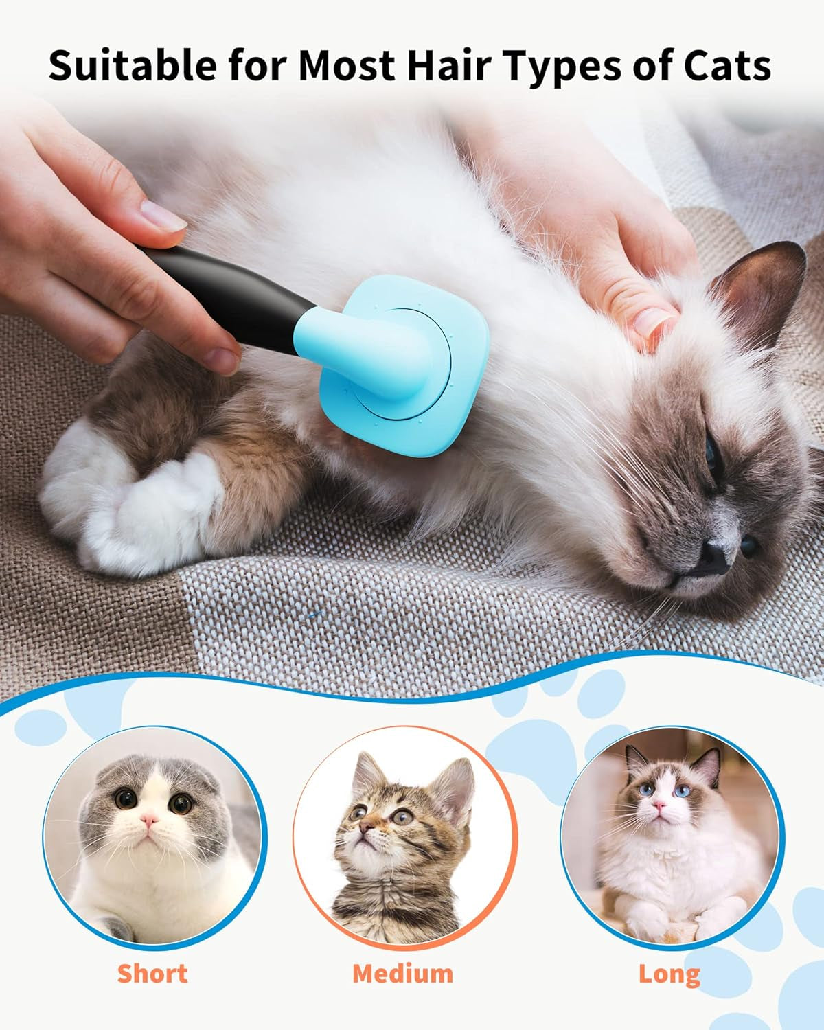 360° Rotating Slicker Grooming Brush | Massaging Deshedding Tool for Dogs & Cats (Blue)