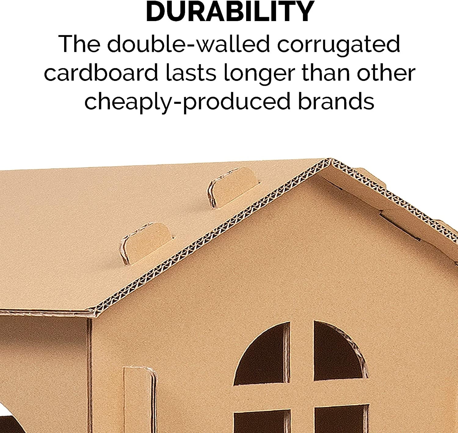 DIY Customizable 2-Story Cat Townhouse | Cardboard Scratcher House with Catnip & Toys