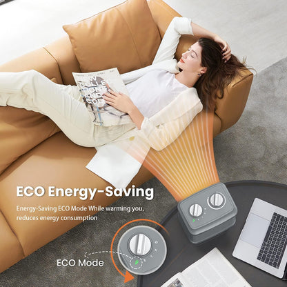 1500W Portable Ceramic Space Heater | Fast Heating Electric Fan with ECO Mode & Tip-Over Safety