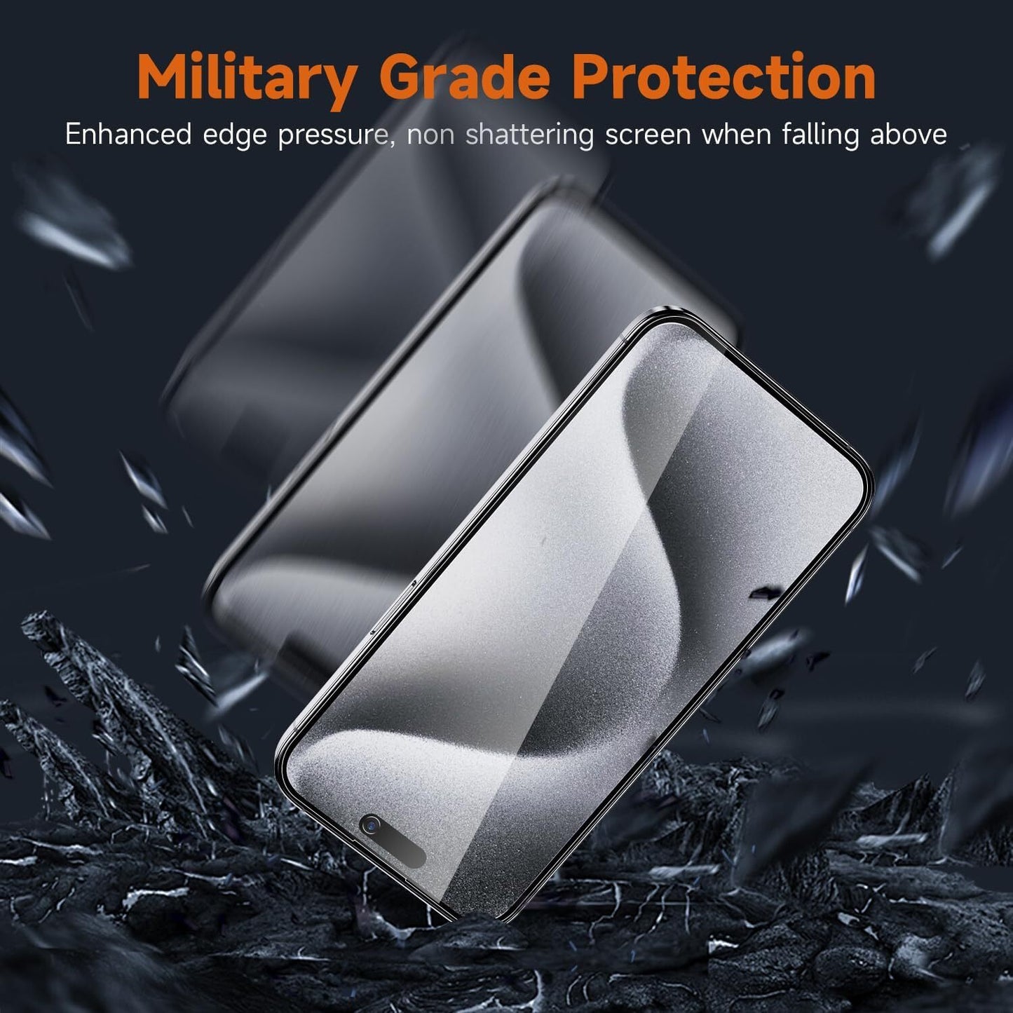 2-Pack Privacy Tempered Glass for iPhone 15/16/17 – Anti-Spy, Anti-Scratch, Full HD Clarity