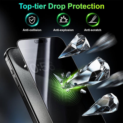 2-Pack Privacy Tempered Glass for iPhone 15/16/17 – Anti-Spy, Anti-Scratch, Full HD Clarity
